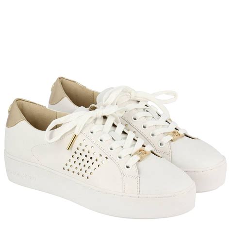 michael kors witte sneakrs|michael kors white leather sneakers.